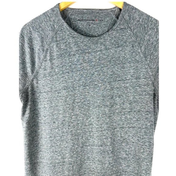 Men’s John Varvatos USA Speckled Heather Grey Short Sleeved Baseball  Tee - M - Picture 4 of 6